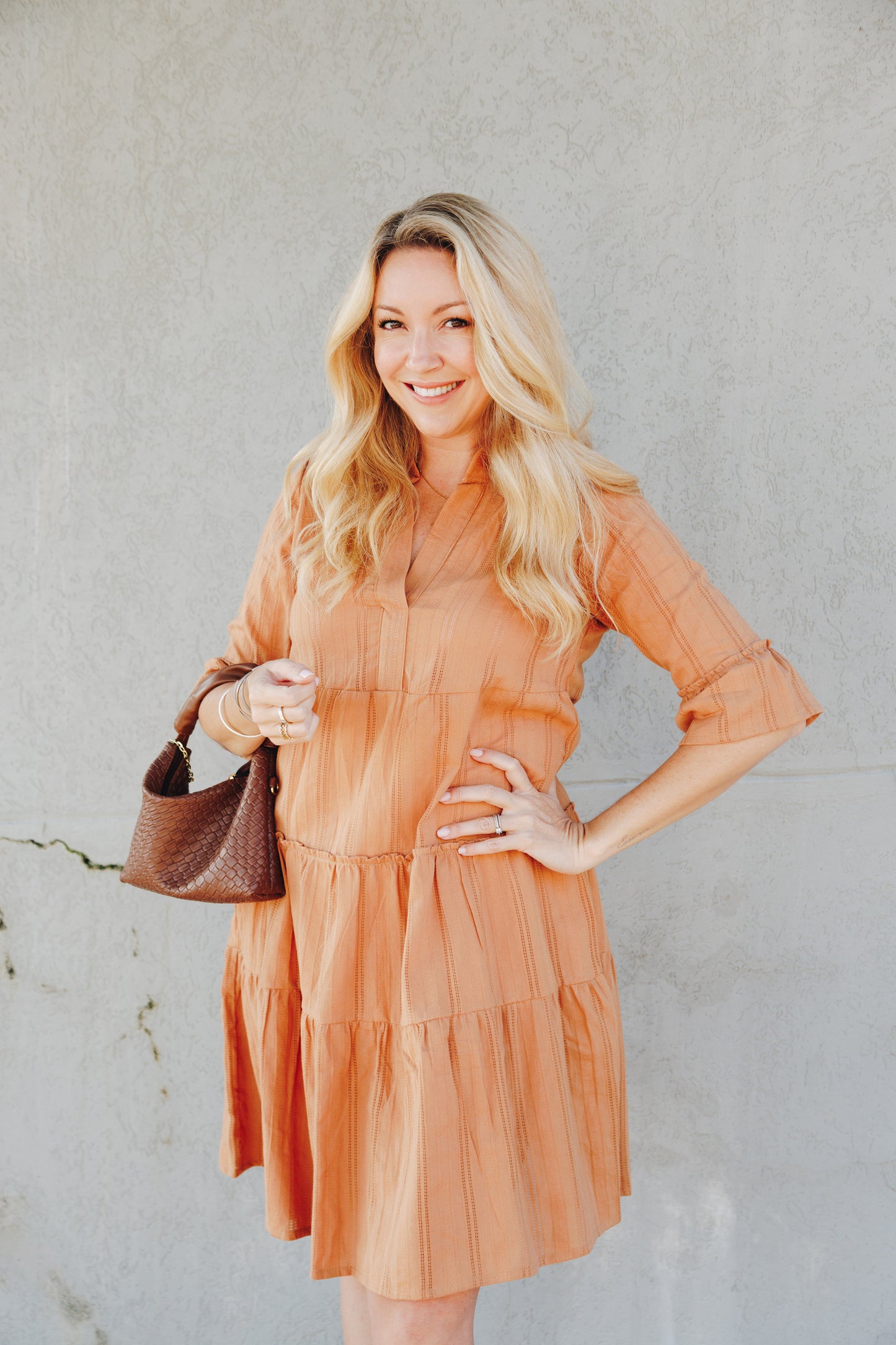 Bailey G X Kate Jordan Greek Dress in Toffee
